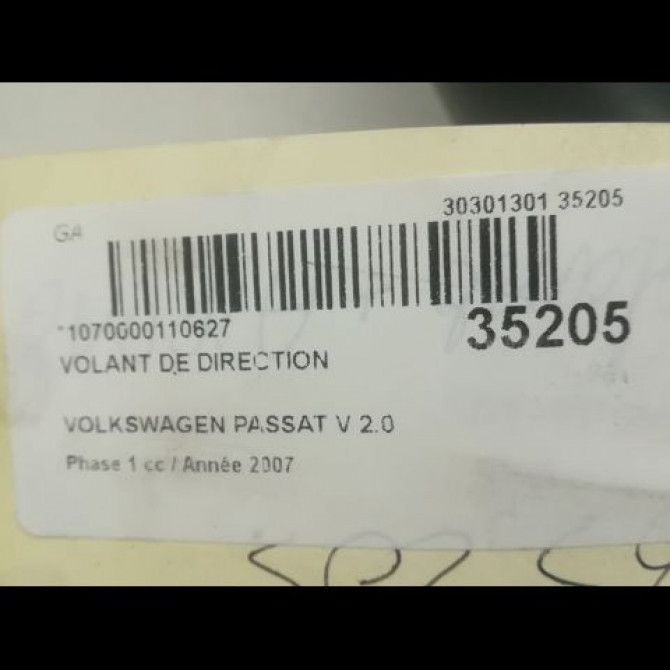 Volant de direction occasion VOLKSWAGEN PASSAT V Phase 1 03-2005->10-2010 2.0 TDI 140ch 3C0419091ANTMV 3