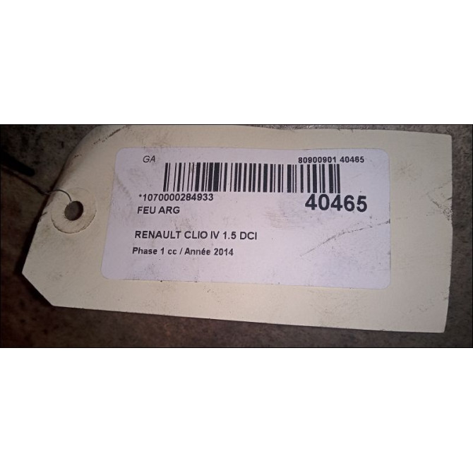 Feu arrière gauche occasion RENAULT CLIO IV Phase 1 07-2012->... 1.5 DCI 75ch 3