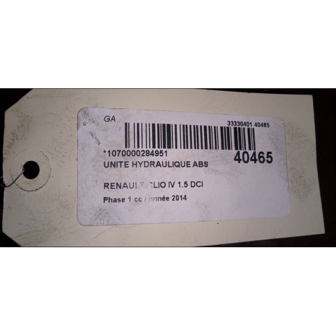 Unité hydraulique ABS occasion RENAULT CLIO IV Phase 1 07-2012->... 1.5 DCI 75ch 3