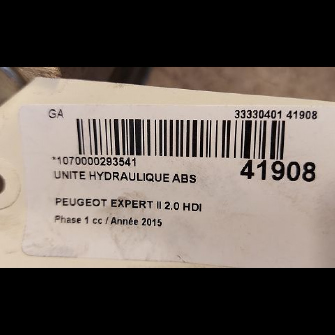 Unité hydraulique ABS occasion PEUGEOT EXPERT II Phase 1 01-2007->... 2.0 HDI 128ch 1607236680 3
