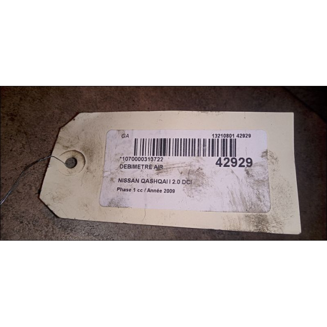 Debimetre air occasion NISSAN QASHQAI I Phase 1 01-2007->09-2010 2.0 DCI 150ch 226807S00B 2