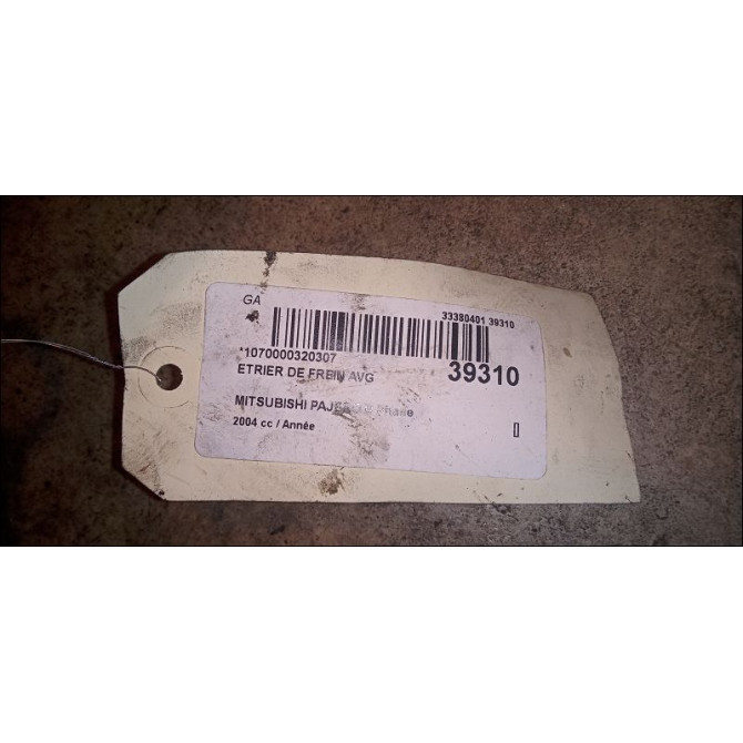 Etrier de frein avant gauche occasion MITSUBISHI PAJERO III Phase 2 02-2003->12-2006 MB858406 5