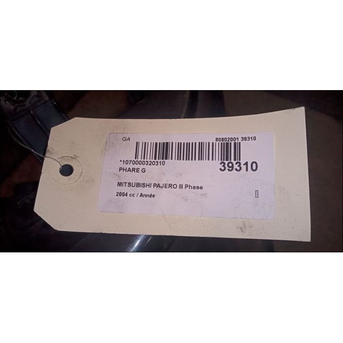 Phare gauche occasion MITSUBISHI PAJERO III Phase 2 02-2003->12-2006 8301A365 4