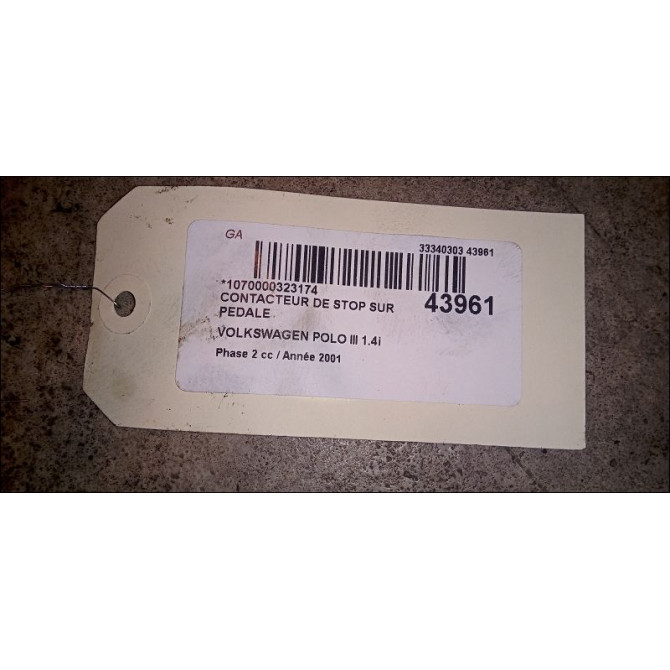 occasion VOLKSWAGEN POLO III Phase 2 11-1999->12-2001 1.4i 8v 60ch 2