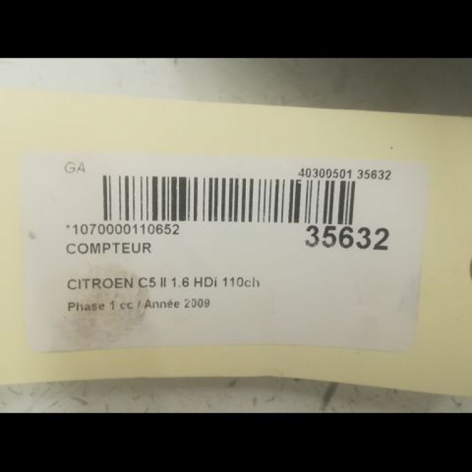 Compteur occasion CITROEN C5 II Phase 1 04-2008->... 1.6 HDi 110ch 6103Z3 3