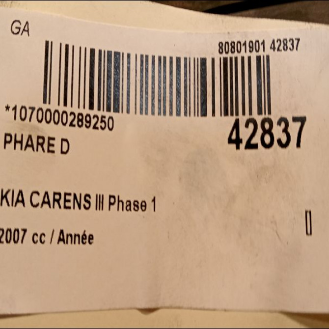 Phare droit occasion KIA CARENS II K2JA51030 3