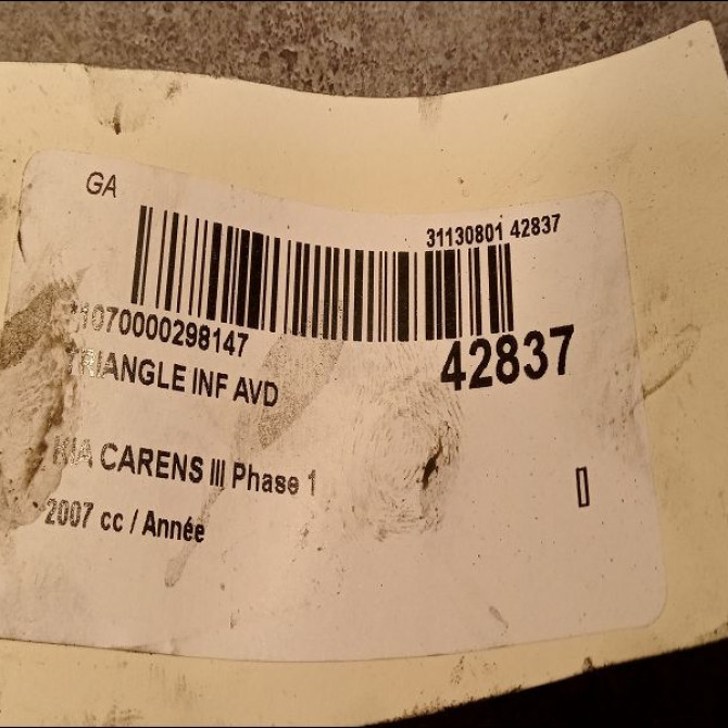 Triangle inf avd occasion KIA CARENS II K2FA34300 3