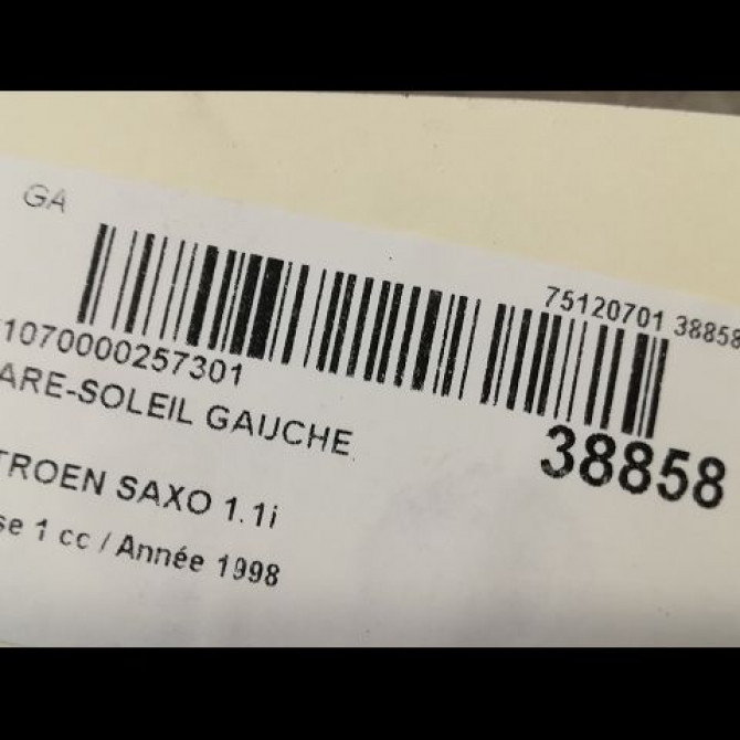 Pare-soleil gauche occasion CITROEN SAXO Phase 1 03-1996->09-1999 1.1i 8143J6 3