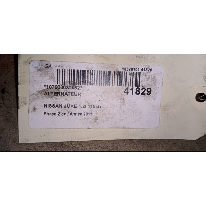 Alternateur occasion NISSAN JUKE Phase 2 03-2014->... 1.2i 115ch 23100BV80ARE 4