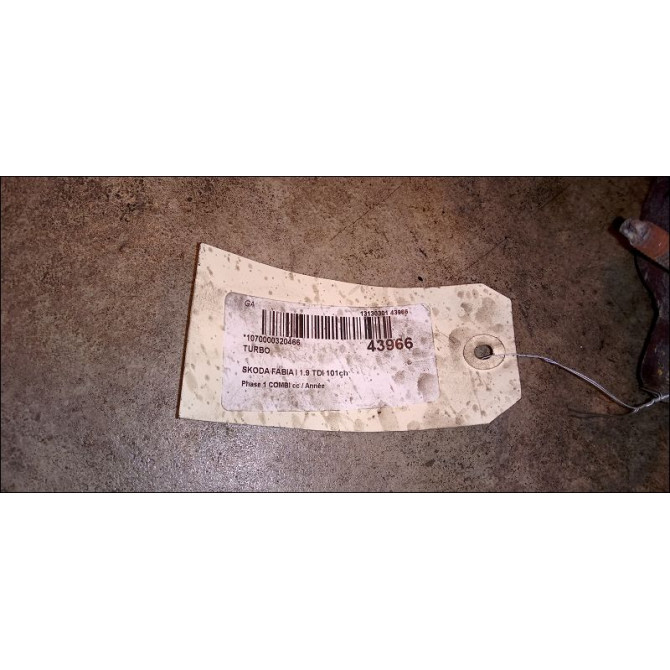 Turbo occasion SKODA FABIA I Phase 1 04-1995->04-1999 1.9 TDI 101ch 6