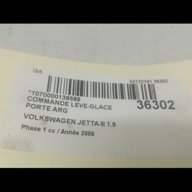 Commande leve-glace porte arrière gauche occasion VOLKSWAGEN JETTA III Phase 1 09-2005->12-2010 1.9 TDI 105ch 7L6959855BREH 3
