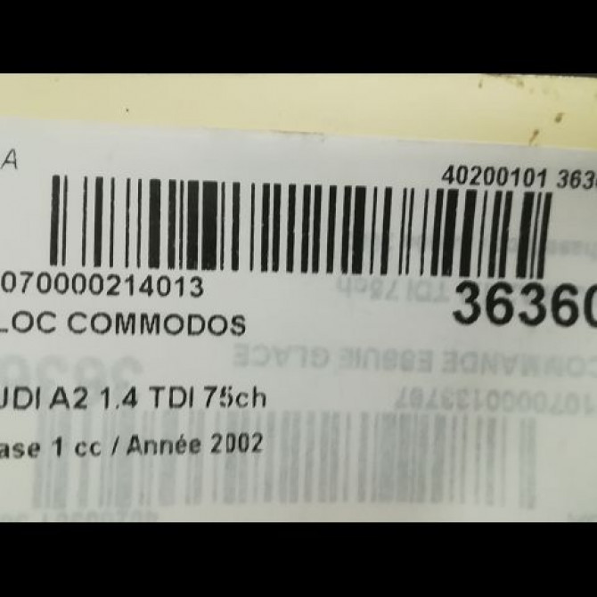 Bloc commodos occasion AUDI A2 Phase 1 07-2000->12-2005 1.4 TDI 75ch 5