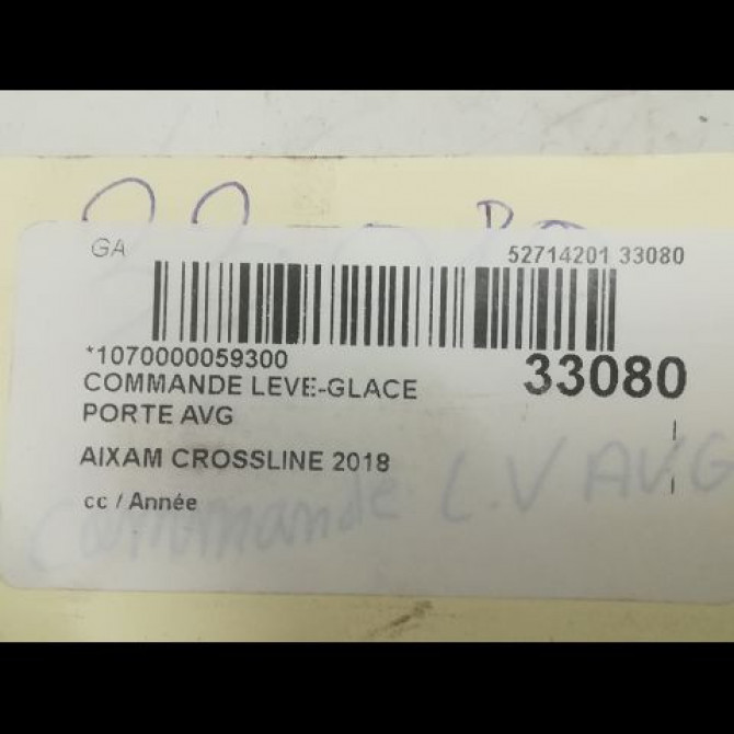 Commande lève-glace porte avant gauche occasion AIXAM CROSSLINE 3