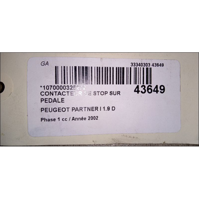 occasion PEUGEOT PARTNER I Phase 1 01-1997->12-2002 1.9 D 2