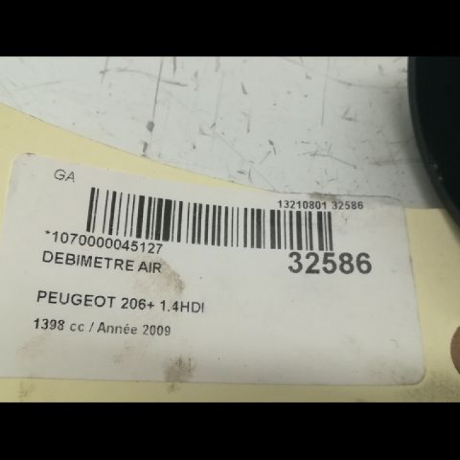 Debimetre air occasion PEUGEOT 206 + Phase 1 03-2009->05-2013 1.4 HDI 70ch 1920GG 6