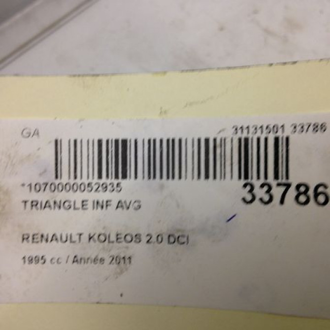 Triangle inf avg occasion RENAULT KOLEOS I Phase 1 06-2008->12-2011 2.0 DCI 150ch 545055212R 4