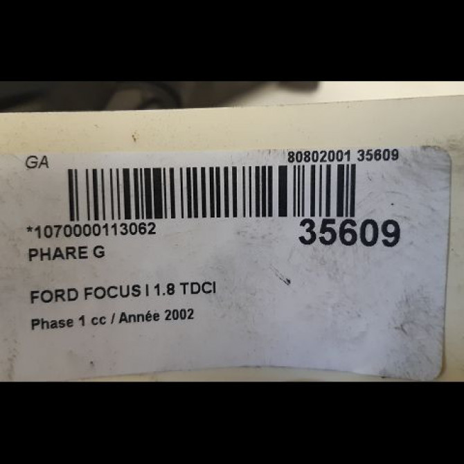 Phare gauche occasion FORD FOCUS I Phase 1 10-1998->09-2004 1.8 TDCI 115ch 1343657 3