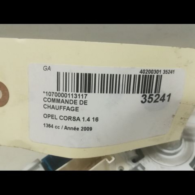 Commande de chauffage occasion OPEL CORSA IV Phase 1 09-2006->12-2010 1.4 TWINPORT 90ch 13326266 3