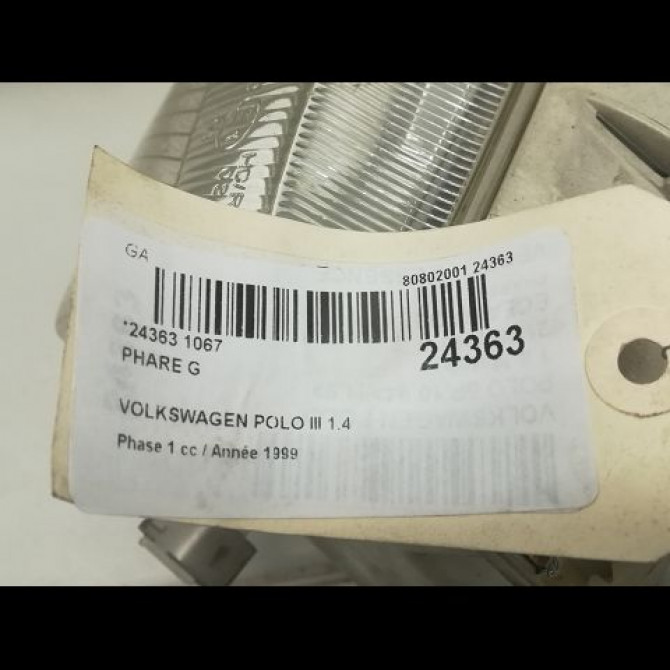 Phare gauche occasion VOLKSWAGEN POLO III Phase 1 10-1994->11-1999 1.4 3