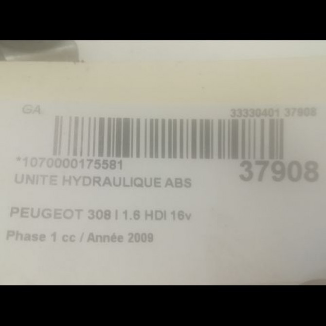 Unité hydraulique ABS occasion PEUGEOT 308 I Phase 1 09-2007->03-2011 1.6 HDI 16v 110ch 4541HY 3
