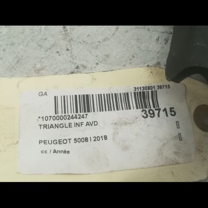 Triangle inf avd occasion PEUGEOT 5008 II 9816865480 3