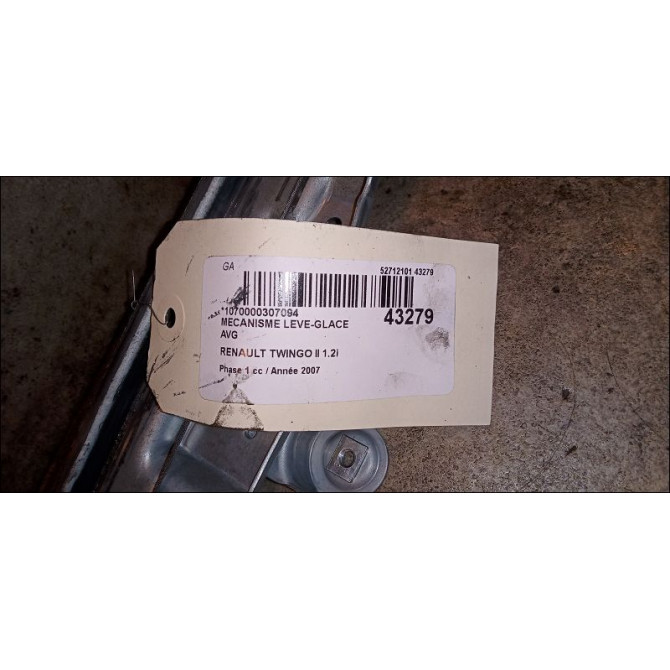 Mécanisme lève-glace avant gauche occasion RENAULT TWINGO II Phase 1 06-2007->11-2011 1.2i 60ch 8200731462 3