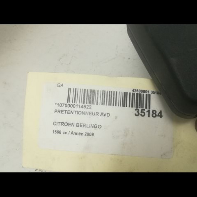 Pretentionneur avd occasion CITROEN BERLINGO I Phase 2 11-2002->10-2010 1.6 HDi 75ch 3