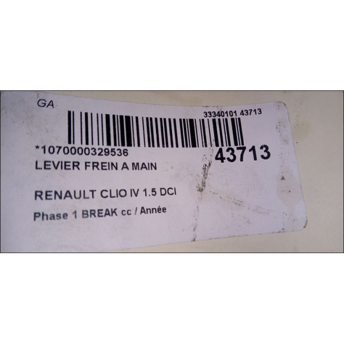 Levier frein a main occasion RENAULT CLIO IV Phase 1 04-1995->04-1999 1.5 DCI 90ch 3