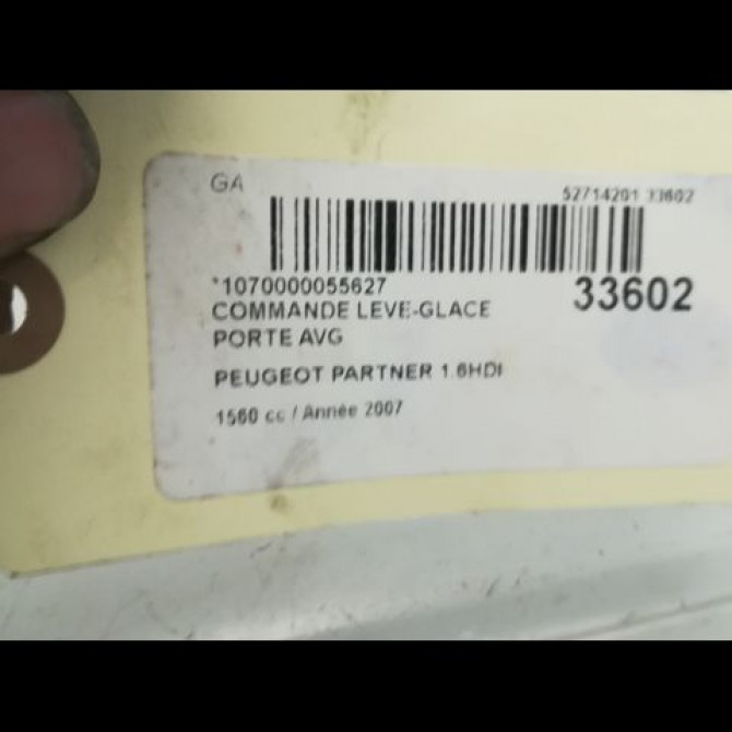 Commande lève-glace porte avant gauche occasion PEUGEOT PARTNER I Phase 2 11-2002->05-2008 1.6 HDI 90ch 6554W4 3
