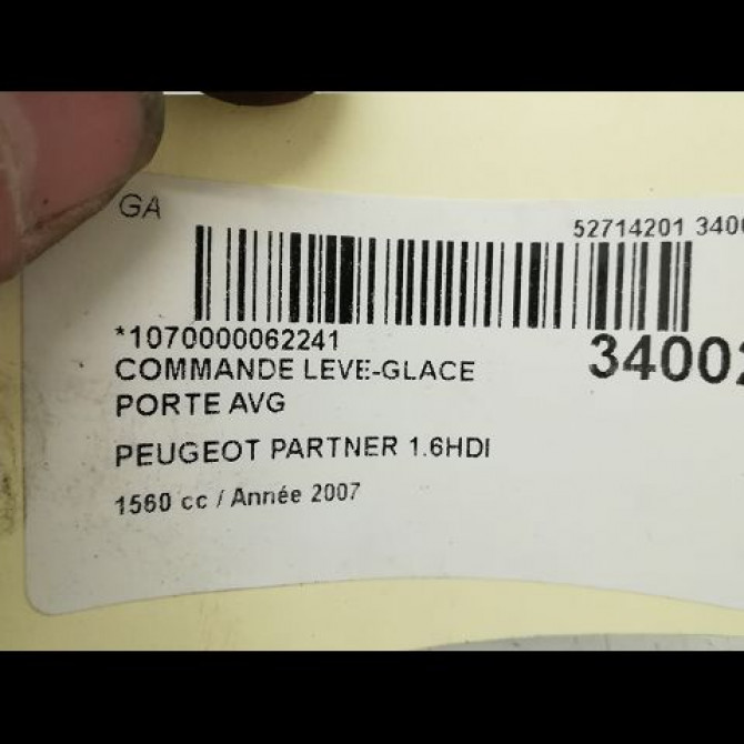 Commande lève-glace porte avant gauche occasion PEUGEOT PARTNER I Phase 2 11-2002->05-2008 6554W4 4