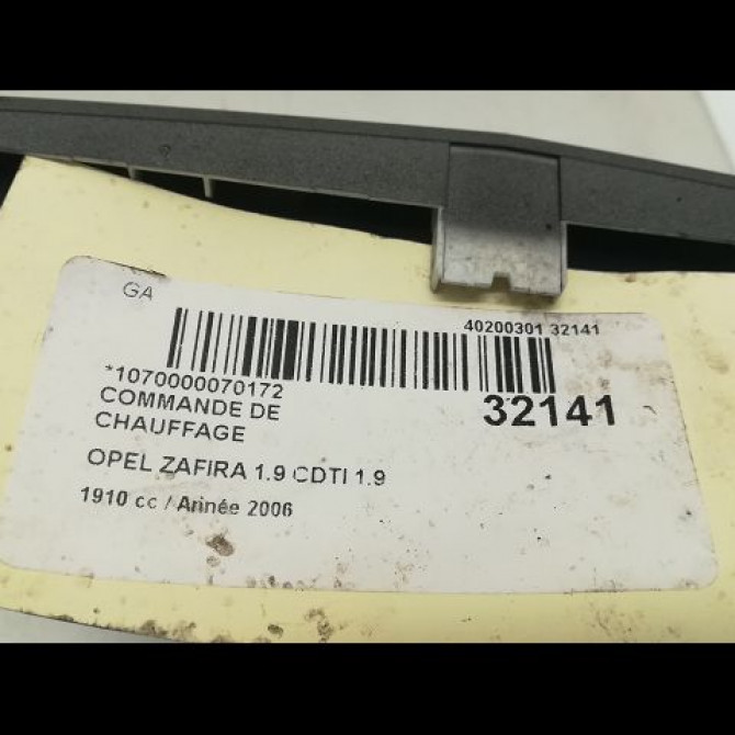 Commande de chauffage occasion OPEL ZAFIRA II Phase 1 07-2005->12-2007 1.9 CDTI 120ch 13245115 5