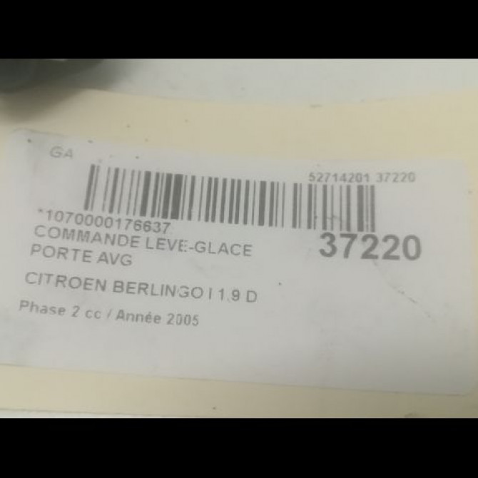 Commande lève-glace porte avant gauche occasion CITROEN BERLINGO I Phase 2 11-2002->10-2010 1.9 D 6554W4 3