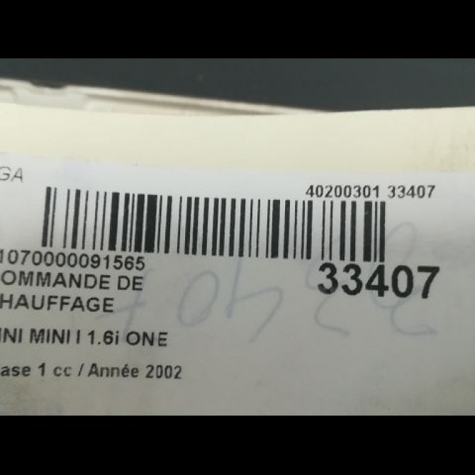 Commande de chauffage occasion MINI MINI I Phase 1 09-2001->07-2004 1.6i ONE 64116940861 3
