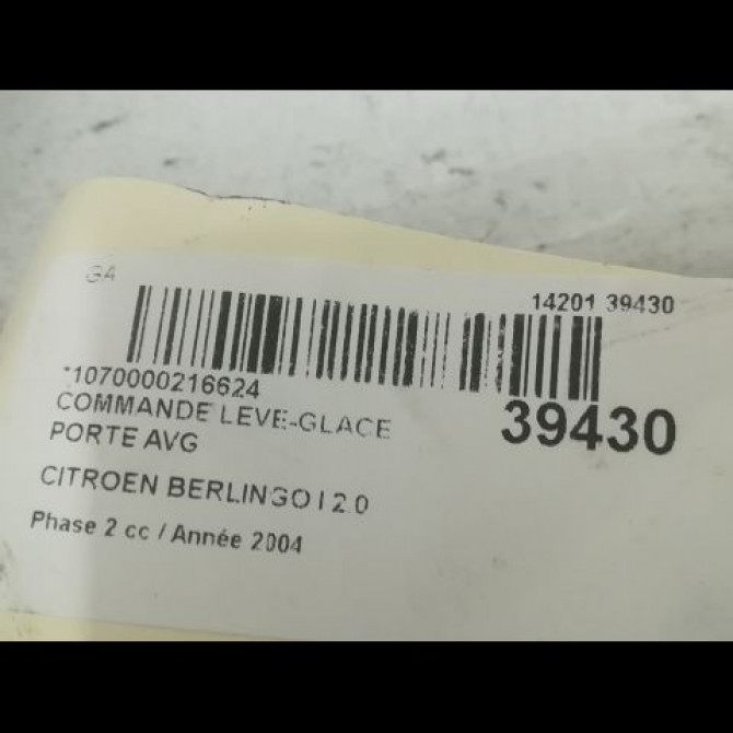 Commande lève-glace porte avant gauche occasion CITROEN BERLINGO I Phase 2 11-2002->10-2010 2.0 HDi 90ch 6554W4 3