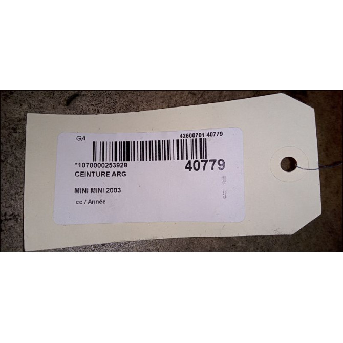 Ceinture arrière gauche occasion MINI MINI 72117055962 3