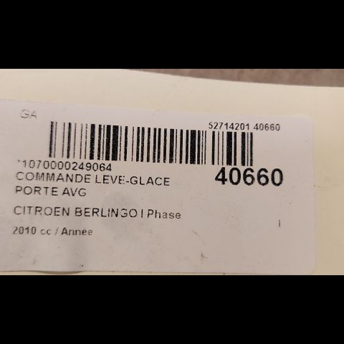 Commande lève-glace porte avant gauche occasion CITROEN BERLINGO I Phase 2 11-2002->10-2010 6554W4 3