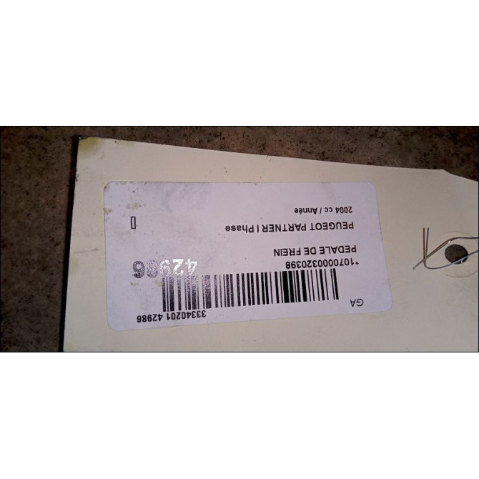 Pedale de frein occasion PEUGEOT PARTNER I Phase 2 11-2002->05-2008 4501V1 2