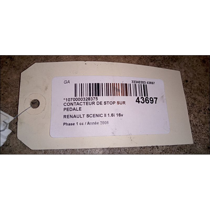 occasion RENAULT SCENIC II Phase 1 03-2004->09-2006 1.6i 16v 2