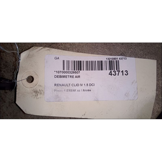 Debimetre air occasion RENAULT CLIO IV Phase 1 04-1995->04-1999 1.5 DCI 90ch 2