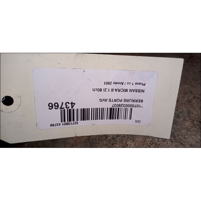 Serrure porte avg occasion NISSAN MICRA III Phase 1 01-2003->07-2005 1.2i 80ch 80501BG00A 4