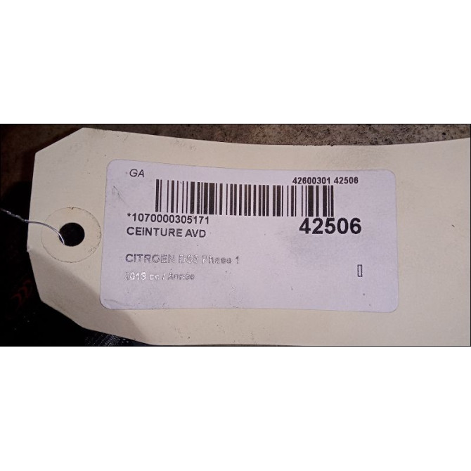 Ceinture avant droite occasion CITROEN DS5 Phase 1 06-2011->... 3