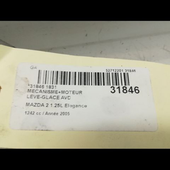 Mecanisme + moteur lève-glace avant droit occasion MAZDA MAZDA 2 I Phase 1 03-2003->09-2007 1.25 DD1458590A 4