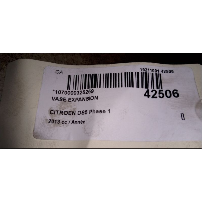 Vase expansion occasion CITROEN DS5 Phase 1 06-2011->... 3