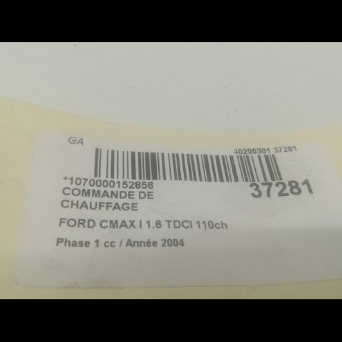 Commande de chauffage occasion FORD CMAX I Phase 1 09-2003->03-2007 1.6 TDCI 110ch 3