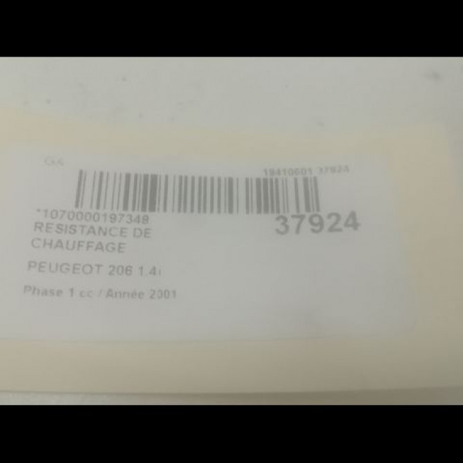 Resistance de chauffage occasion PEUGEOT 206 Phase 1 09-1998->03-2009 1.4i 6450EP 3