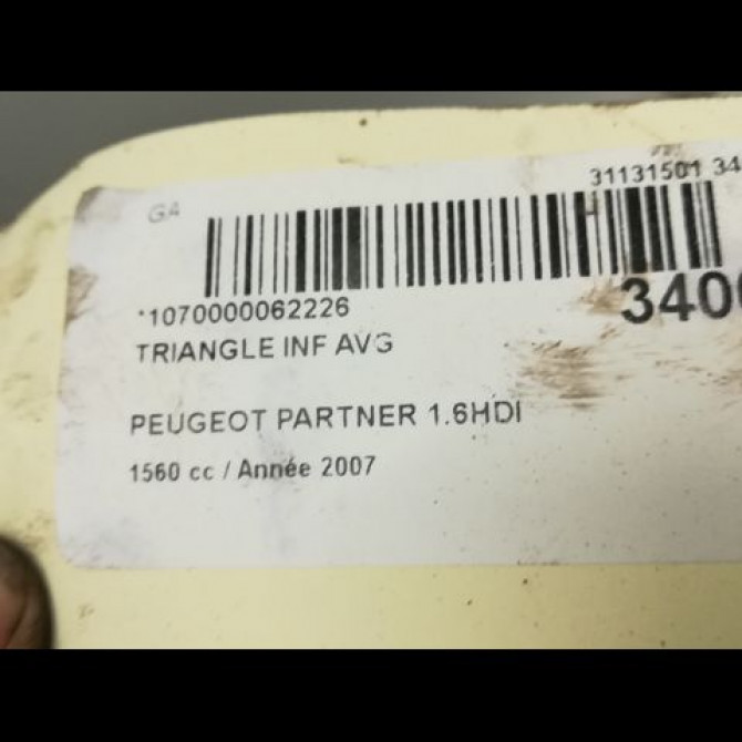 Triangle inf avg occasion PEUGEOT PARTNER I Phase 2 11-2002->05-2008 3520V3 3