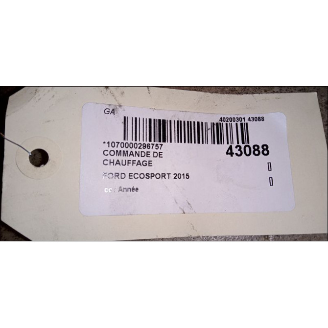 Commande de chauffage occasion FORD ECOSPORT 3