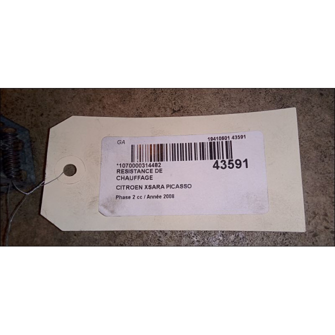 Resistance de chauffage occasion CITROEN XSARA PICASSO Phase 2 02-2004->12-2010 1.6 HDI 92 ch 6450EP 2