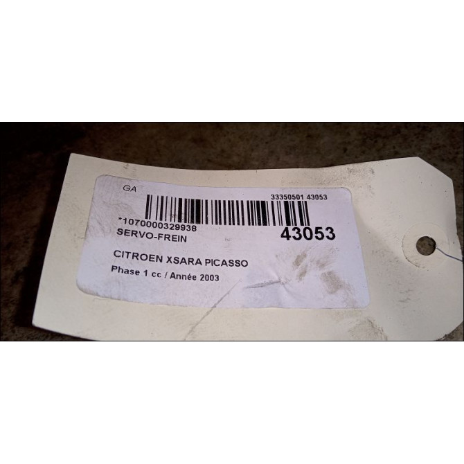 Servo-frein occasion CITROEN XSARA PICASSO Phase 1 12-1999->02-2004 2.0 HDi 90ch 4