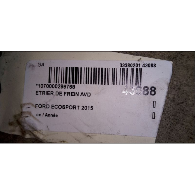 Etrier de frein avant droit occasion FORD ECOSPORT 3